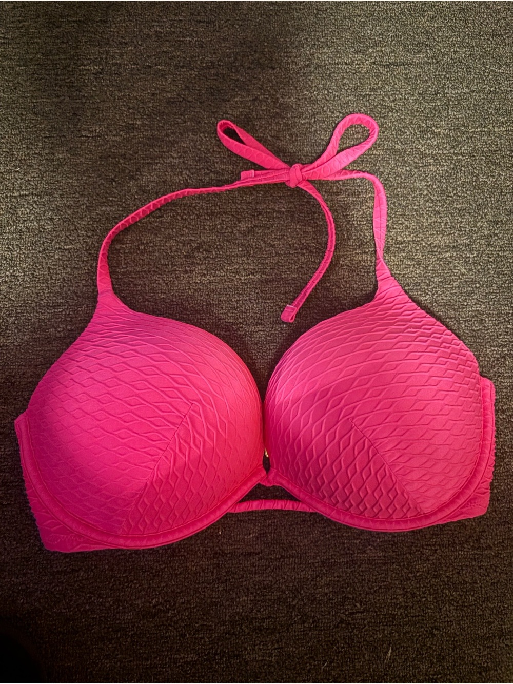 Victoria’s Secret Swim , Women’s Hot Pink Textured Push-Up Bra -